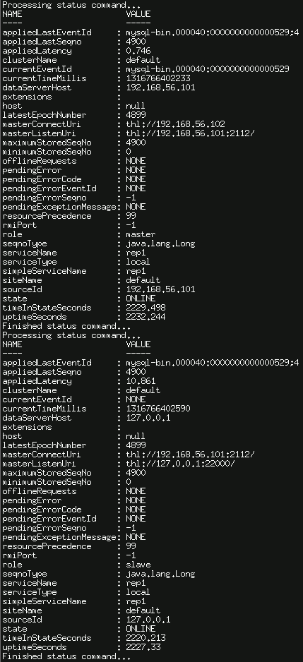 myreplicator.sh Tungsten Replicator service status