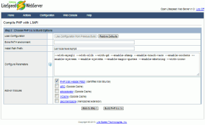 litespeed web server admin page