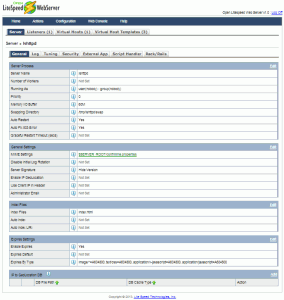 litespeed web server admin page